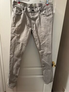 Todd Snyder stretch 5-pocket jean, pale grey-green, 34x34